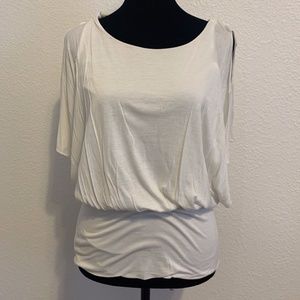 White House Black Market White Split Sleeve Blouse Top Women's Size XS